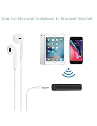Receptor Bluetooth 4.1 adaptador de audio con jack RCA y AUX de 3,5 mm para Home Car sistema de sonido Bluetooth estéreo receptor manos libres Car Kits, micrófono integrado, jwait, color negro