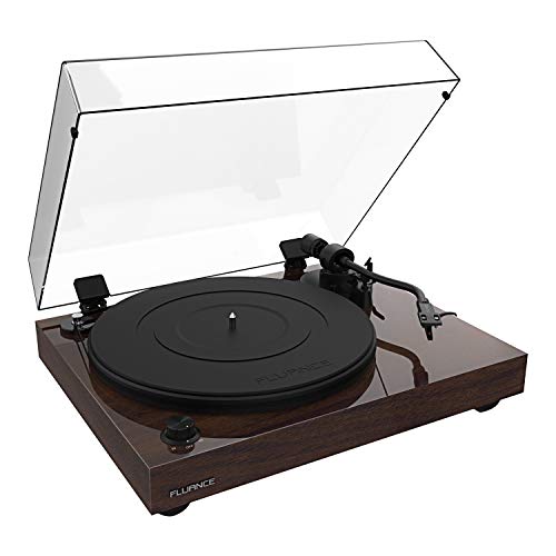 Fluance RT82 Reference High Fidelity Vinyl Turntable Record Player with Ortofon OM10 Cartridge, Speed Control Motor, Solid Wood Plinth, Vibration Isolation Feet – Walnut