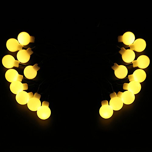 XUNATA 39.6ft Solar Powered LED String Lights Flexible Waterproof 100 LEDs White Ball Lights for Indoor Outdoor Home Patio Lawn Garden Party Holiday Decorations(Warm White)
