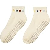 Shapes Studio Cropped Crew Grip Socks, Cutest Fruits Pilates Socks, Ruffle socks, Non-Slip, Barre Yoga Fitness