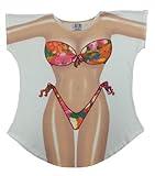 L.A. Imprints Tropical Flowers Bikini Body Cover-Up T-Shirt #32