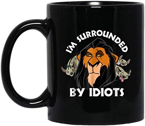 Disney Lion King Scar Surrounded by Idiots Graphic 11 oz. Black Mug