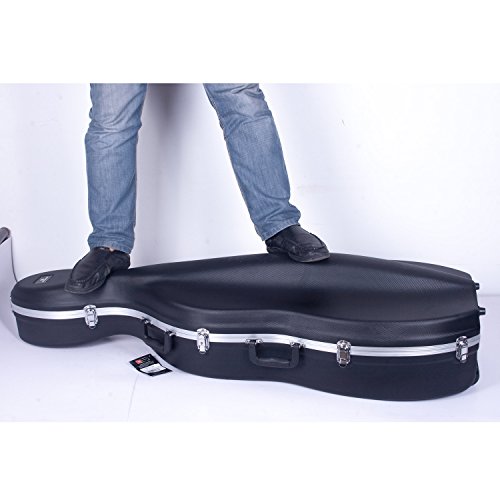 Crossrock CRA860CEFSL ABS Molded Cello Case with Wheels in Silver- For Both 4/4 Size and 3/4 Size