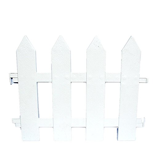 Guozi Garden Plastic Fence Pickets Indoor Outdoor Protective Guard Edging Decor White Border Fence (19.6 x 15.7 inches)