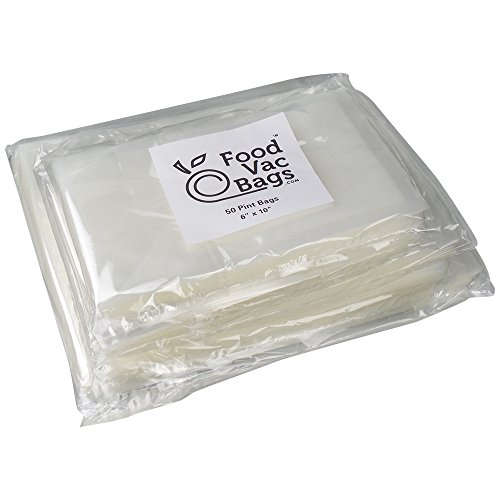200 FoodVacBags Food Storage Vacuum Sealer Bags, Portion Control, 100 8X12 and 100 6X10