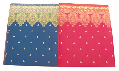 Carolina Pad Studio C Set of 2 Poly Folders ~ Taj Mahal (Violet, Pink and More; Blue, Green and More)
