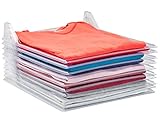 Tee Shirt Organizer Clothing Dividers - 10 Pack Stackable T Shirt, Document Organizer, Clothes Storage Travel Holders Organizers for Closet Organization -Pull Out Tshirts Without Messing Other Clothes