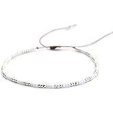 Beaded Anklet for Women, Boho Native American Style, Unique White & Silver Hippie Beach Waterproof Anklet, Handmade by Tribes