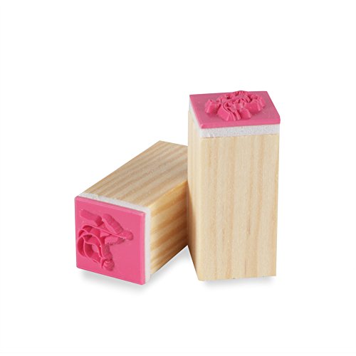 Shopline 12 Pieces Vintage Stamps, Wooden Rubber Stamps with Flower Lace for Letters Diary Craft Scrapbooking