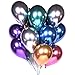 GEESEN Metallic Balloons Party Decoration,12inch 60 Pcs Latex Metallic Balloons Birthday Balloons Helium Shiny Balloons Party Decoration Compatible Wedding Birthday Baby Shower Christmas Party