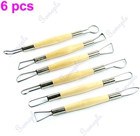 6pcs/Set 6 inch Twin End Ribbon Pottery Clay Sculpture Cutter Carving Tool Craft