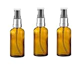 Elandy 3PCS Glass Pump Bottles with Pipet -Brown