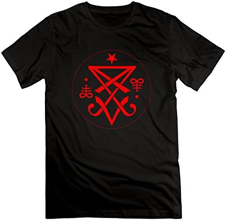 WS Men's Occult Sigil Of Lucifer Satanic Black Fashion Tshirts