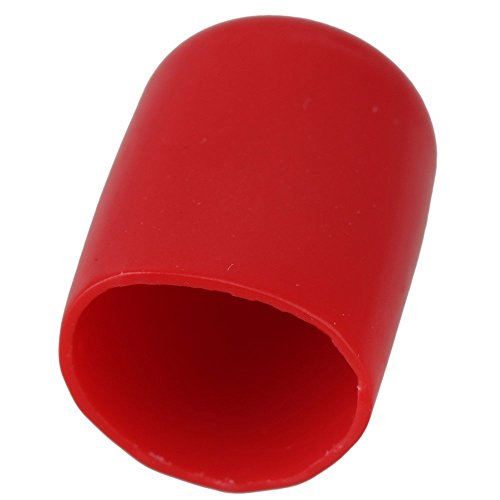 CNBTR Soft Rubber Screw Thread Protector Cover Vinyl Round Rubber Hose End Caps Rubber Finisher Pipe Stop Pack of 10 (14mm, Red)