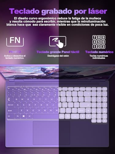 Laptop 16 Inch Celeron N5095 Up to 2.9Ghz, Laptop Win 11 with 5G WiFi 12+512GB SSD Expansion 1TB, BT 4.2 Mini Port Multimedia Laptop Cooling Fan 1920*1200-Purple