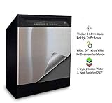 EZ FAUX DECOR Dishwasher Stainless Steel Peel and Stick Self Adhesive Appliance Cover Film for Panel 36
