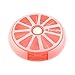 Weekly Pill Organizer, Round Pill Box, 7 Compartments Large Medicine Organizer Pocket Size Cute Pill Organizer for Pills, Fish Oil, Candies, Earrings, Beads, Paper Clips, Memory Card (Pink)