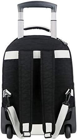 GXING Roller backpack, trolley case study bag climbing stair bag boy girl trolley bag with 2 wheels (color : BLACK)