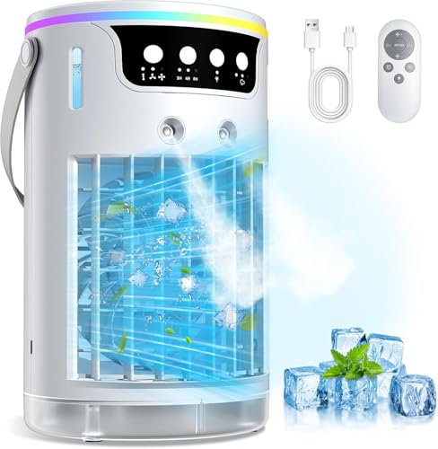 Portable Air Conditioners, Personal Evaporative Air Cooler 1200ML with Ice Cooling Mist