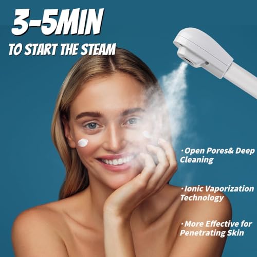 Excefore Portable 3-in-1 Ozone Facial Steamer - Personal Care Humidifier & Essential Oil Steamer with Rotatable Arm - Ideal for Home or Salon Use, White