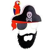 Pirate Costume Bearded Pirate with Parrot Sun-staches