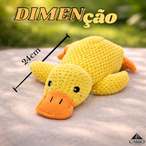 Brinquedo de Pelúcia para Cachorro em Formato de Pato Amarelo Macio e Interativo Ideal para Morder Brincar e Entreter o Pet (Médio, PET)