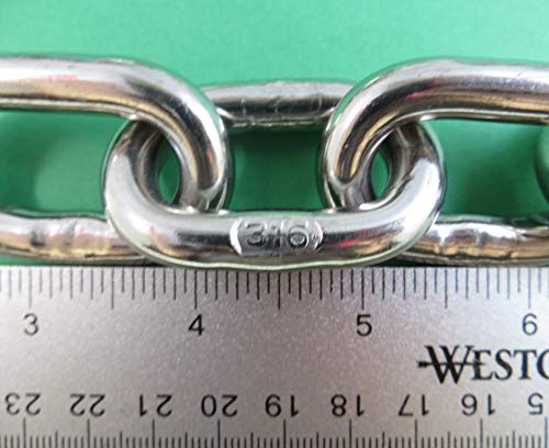 image for US Stainless 6 Foot Stainless Steel 316 Anchor Chain 5/16