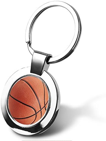 Key Chain Women, DOTOTER Zinc Alloy Personalized key chain rings Round Shape Charming Key Chain - basketball