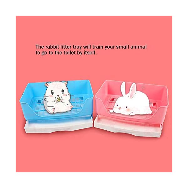 Baffect Vassoio per lettiera ad Angolo Angolo Toilette ad Angolo, Scatola per lettiera per Gabbia per Coniglio di Grandi…