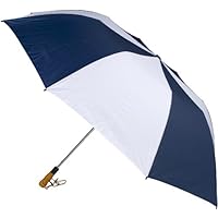 Haas-Jordan 58-Inch Folding Golf Umbrella, Navy/White