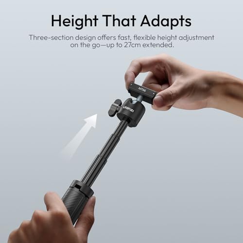 ULANZI MT66 Magnetic Mini Extension Rod Tripod for DJI Osmo Action 5 Pro/4/3/Osmo 360, with Backpack Velcro Strap for Vlog Video Recording, Multi-Modes Backpack Clip/Selfie Stick/Handle Grip