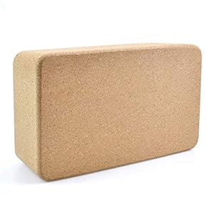 Yoga Block Yoga Brick, Natural & Eco-Friendly Cork Yoga Block to Support and Deepen Poses, Lightweight, Odor-Resistant and Moisture-Proof Cork Yoga Brick Non-Slip 9” x 6” x 4”