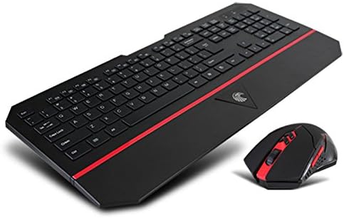 Wireless Keyboard and Mouse Set, LESHP 2.4G Slim Desktop Cordless Keyboard and Mouse Combo, Ergonomic Chiclet Design Anti-spill, Water-Resistant Keyboard Design-UK Layout