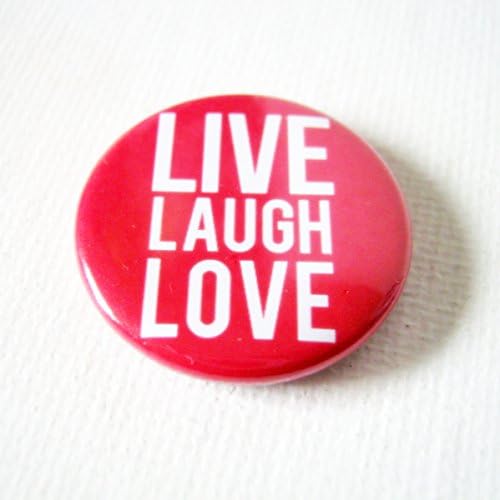 Red and White "Live Laugh Love" Pin Button Shaped Needle Minder, Needle Minder, Cross Stitch, Embroidery, Needlepoint