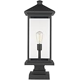 Z-Lite 1 Light Outdoor Pier Mounted Fixture 531PHBXLS-SQPM-BK