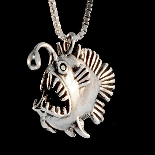 Marty Magic JewelryAngler Fish Necklace Angler Fish Charm Fish Jewelry Fish Pendant Fish Charm Fish Necklace Silver Fish Weird Fish Lantern Fish