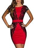 PAKULA® Women's Fashion Lace Splicing Pencil Mini Bodycon Dress