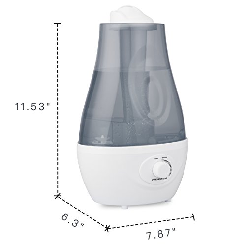 2.2L Room Humidifier, 360 Degree Cool Mist Whisper-quiet Ultrasonic Mini Air Purifier, with Cozy LED Variable Night Lights, Transparent Shell Design, for Home Office and Sleeping (Black) - Thumbnail 2