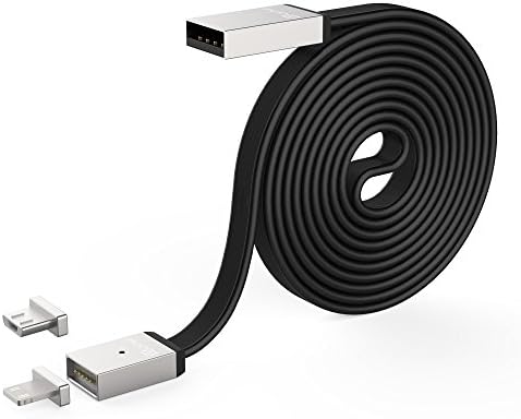 aRFM 2 in 1 Magnetic Phone Charging Cable 3.3ft,Fast Quick Charger &amp; Sync Data Transfer Cable,Lightning for Apple Smartphone Devices IOS Iphone Ipad Ipod,USB-C Micro USB for Android Samsung HUAWEI LG