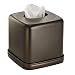 iDesign York Metal Facial Tissue Box Cover, Boutique Container for Bathroom Vanity Countertops, 5.5" x 5.5" x 5.5", Bronze primary