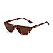 GIFIORE Retro Cat Eye Sunglasses for Women Vintage Half Round Frame Cateye Sun Glasses (Leopard Print Frame Brown Lense)
