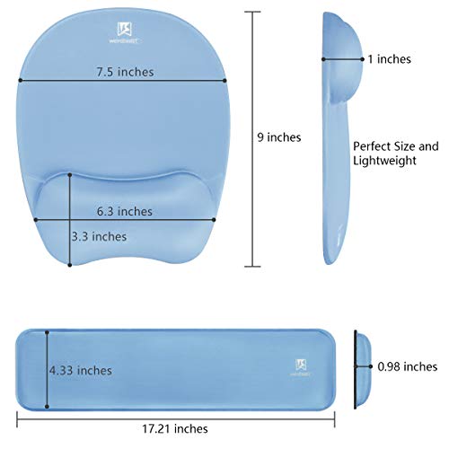Memory Foam Set Keyboard Wrist Rest Pad & Mouse Wrist Rest Support,Ergonomic Design for Office,Home Office,Laptop,Desktop Computer,Gaming Keyboard - Blue