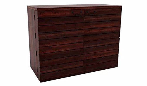 Aprodz Sheesham Wood Wine Storage Stylish Brook Bar Cabinet for Living Room | Mahogany Finish