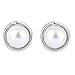 Clip on Earrings for Women, Non Pierced Earrings for Gifts (White Pearl Silver Plated)