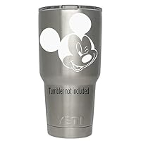 Classy Vinyl Creations Mickey Winking Decals white (Tumbler not included) mouse sticker decal created by for all brands of tumblers cups mugs (white)