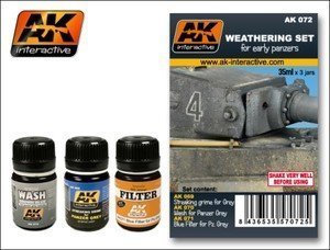 Ak Interactive Ak00072 - Early Panzer Weathering Set Modellers Pigment Effects