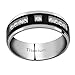 FlameReflection His and Hers Stainless Steel Women's Black Marquise Cut CZ Wedding Engagement Ring Couple Ring Bridal Set & Titanium Men Black on Plate Strip CZ Men's Wedding Band