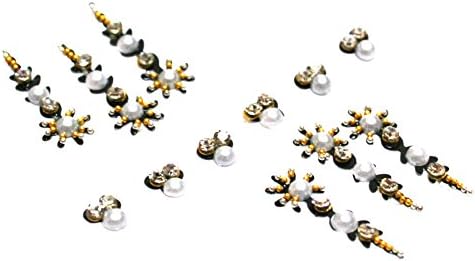 Black Pearl Glitter Assorted Bollywood Head Bindi Indian Forehead Jewel Stickers all sized & shape Tattoo Mega Deal.