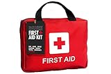 Deluxe All-Purpose First Aid Kit – 210 Pieces – Lightweight Red Fabric Case with Zipper – Easily Portable for Home, Travel, Car, Outdoors, Survival or Emergency and Medical Preparedness