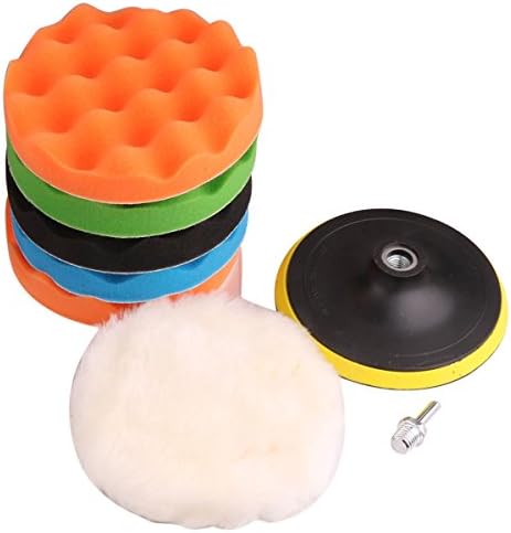 Car Polishing Sponge Pads,Diaoaokiss Waxing Buffing Pads Kit Variable Speed  Sponge Polisher  With M14 Drill Adapter 7 pcs